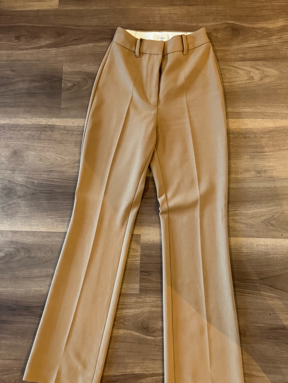 Wilfred Tailored High-Rise Wide-Leg Trousers in Camel